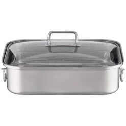 Rösle Expertiso Braadslede Met Deksel 38,5 X 28 Cm Rvs