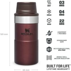 Stanley The Trigger-Action Travel Mug 250 Ml Wine 5 Stanley The Trigger-Action Travel Mug 250 Ml Wine -Winkel voor professionele keukenbenodigdheden stanley pmi classic trigger action thermosbeker 250 ml wine eigenschappen